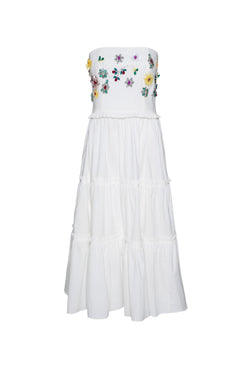 VESTIDO MÍDI CAMADAS TRICOLINE JANE OFF WHITE