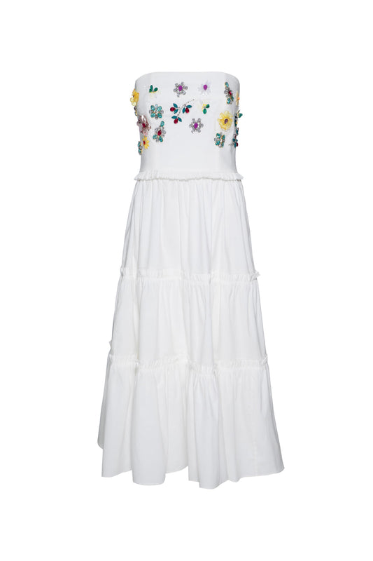 VESTIDO MÍDI CAMADAS TRICOLINE JANE OFF WHITE