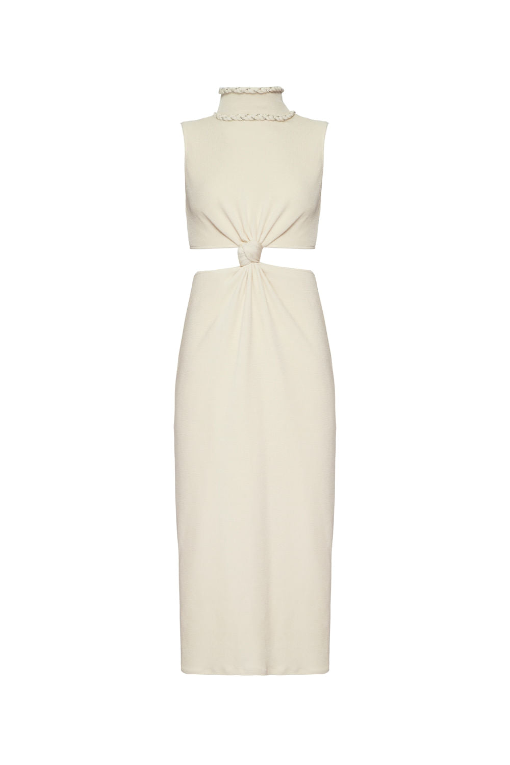 VESTIDO MÍDI NÓ MALHA BASEL OFF WHITE