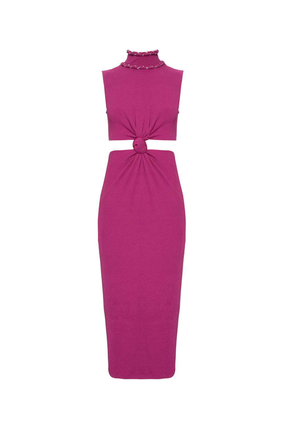 VESTIDO MÍDI NÓ MALHA BASEL PINK