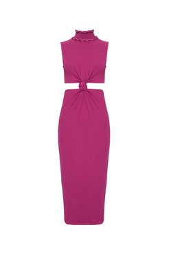 VESTIDO MÍDI NÓ MALHA BASEL PINK