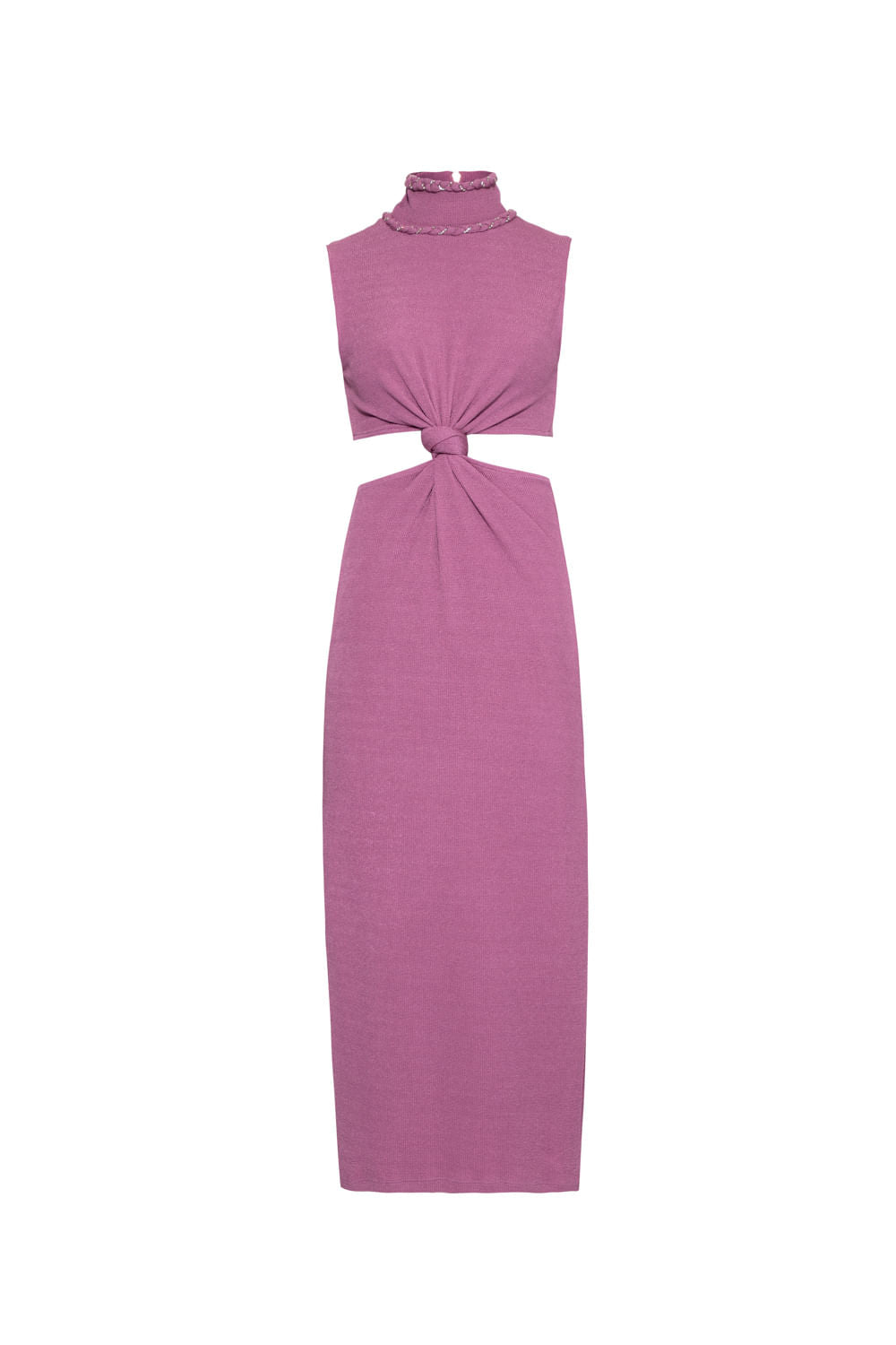 VESTIDO MÍDI NÓ MALHA BASEL LILAS