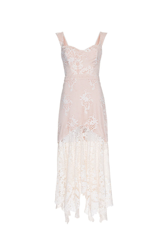 VESTIDO MÍDI GUIPIR BIRKIN OFF WHITE