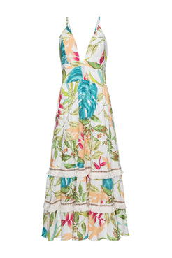 VESTIDO MÍDI ENTREMEIO TROPICÁLIA OFF WHITE