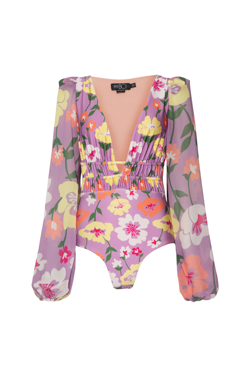 BODY FRANZIDO RETRÔ FLOWER LILAS
