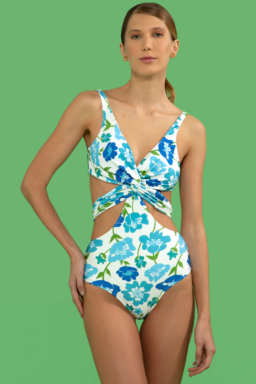 BODY TORÇÃO RETRÔ FLOWER OFF WHITE