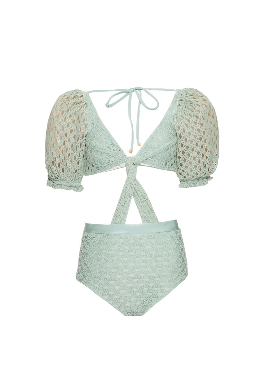 BODY MANGA BUFANTE LYCRA FEMME VERDE