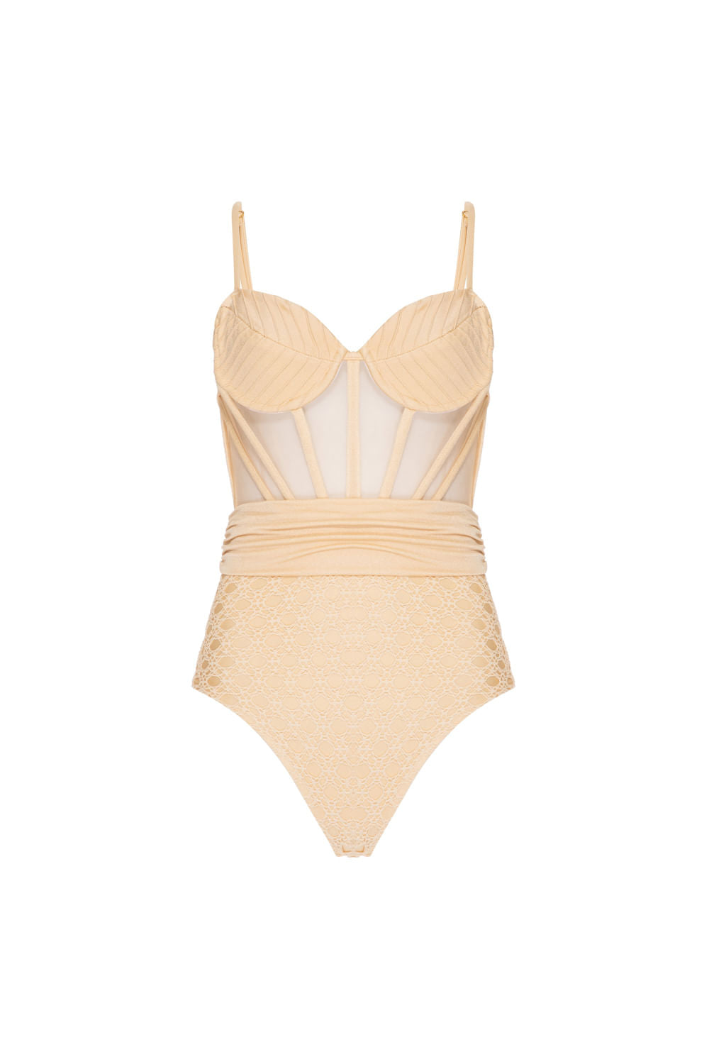 BODY CORSET LYCRA FEMME OFF WHITE