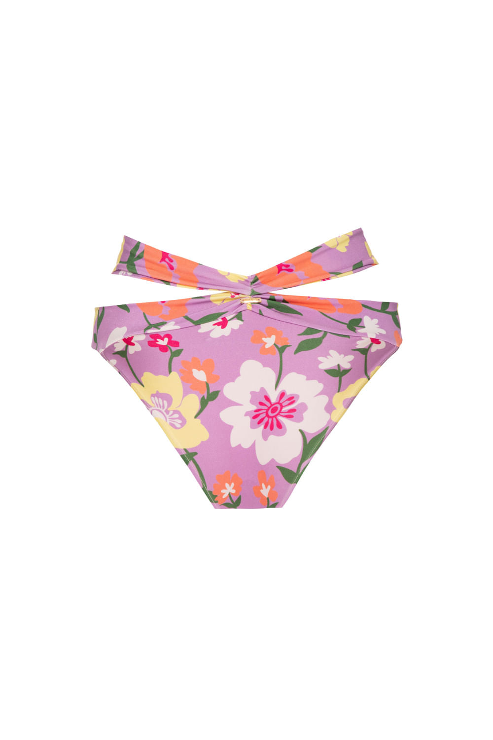 CALCINHA BIQUÍNI FAIXAS RETRÔ FLOWER LILAS