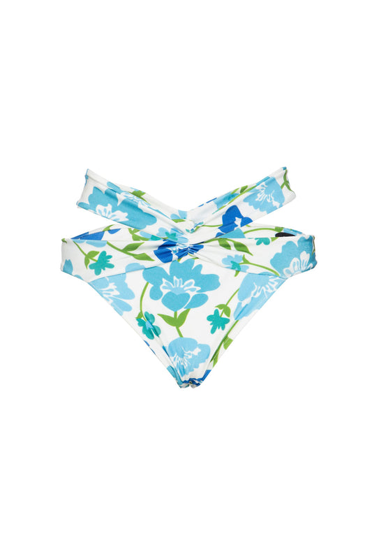 CALCINHA BIQUÍNI FAIXAS RETRÔ FLOWER OFF WHITE