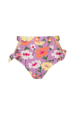 HOT PANTS LAÇOS RETRÔ FLOWER LILAS