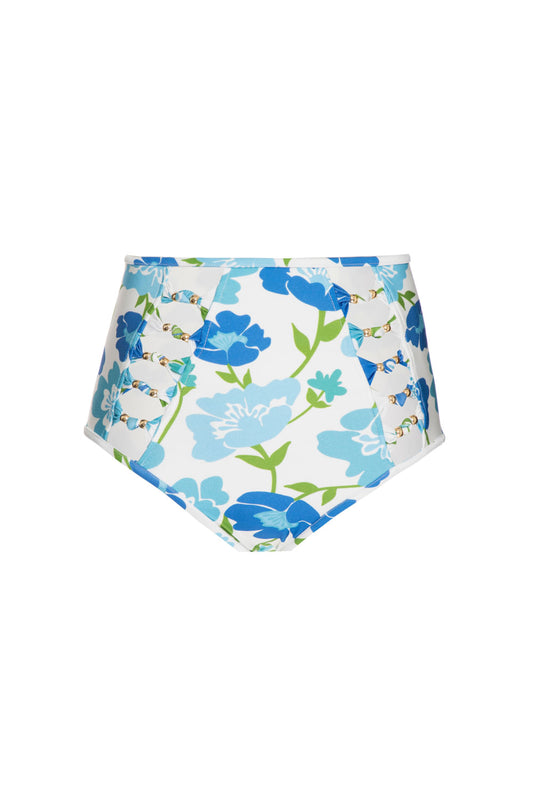 HOT PANTS RECORTES RETRÔ FLOWER OFF WHITE