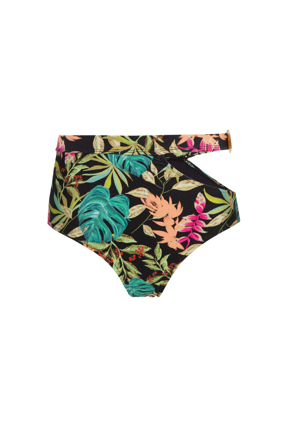 HOT PANTS RECORTE TROPICÁLIA PRETO
