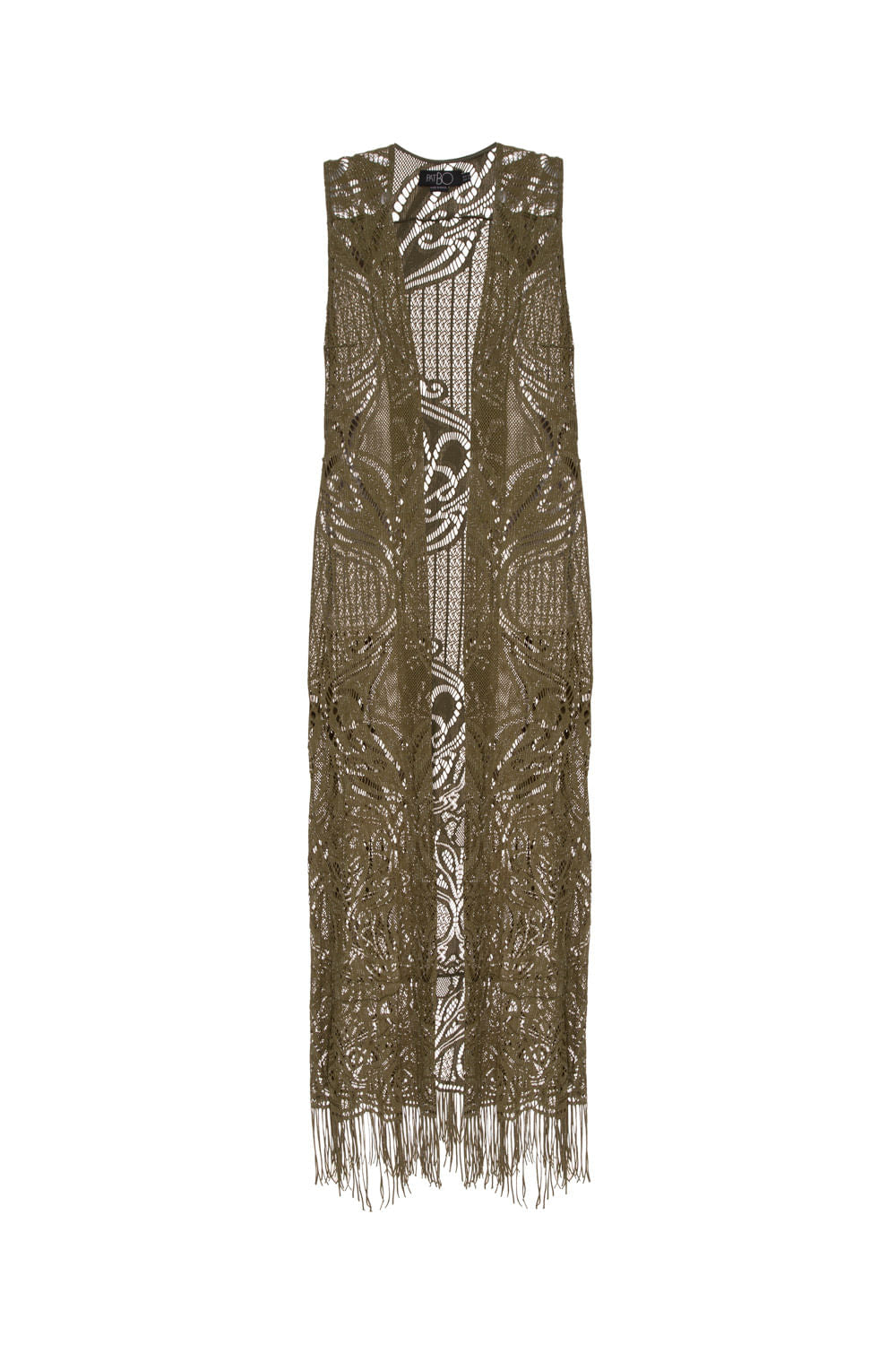 KIMONO LONGO RENDADO MALHA BASEL VERDE