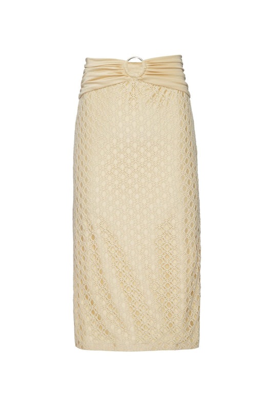SAIA MÍDI ARGOLA LYCRA FEMME OFF WHITE