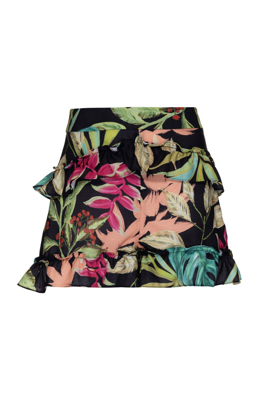 SHORT BABADO TROPICÁLIA PRETO