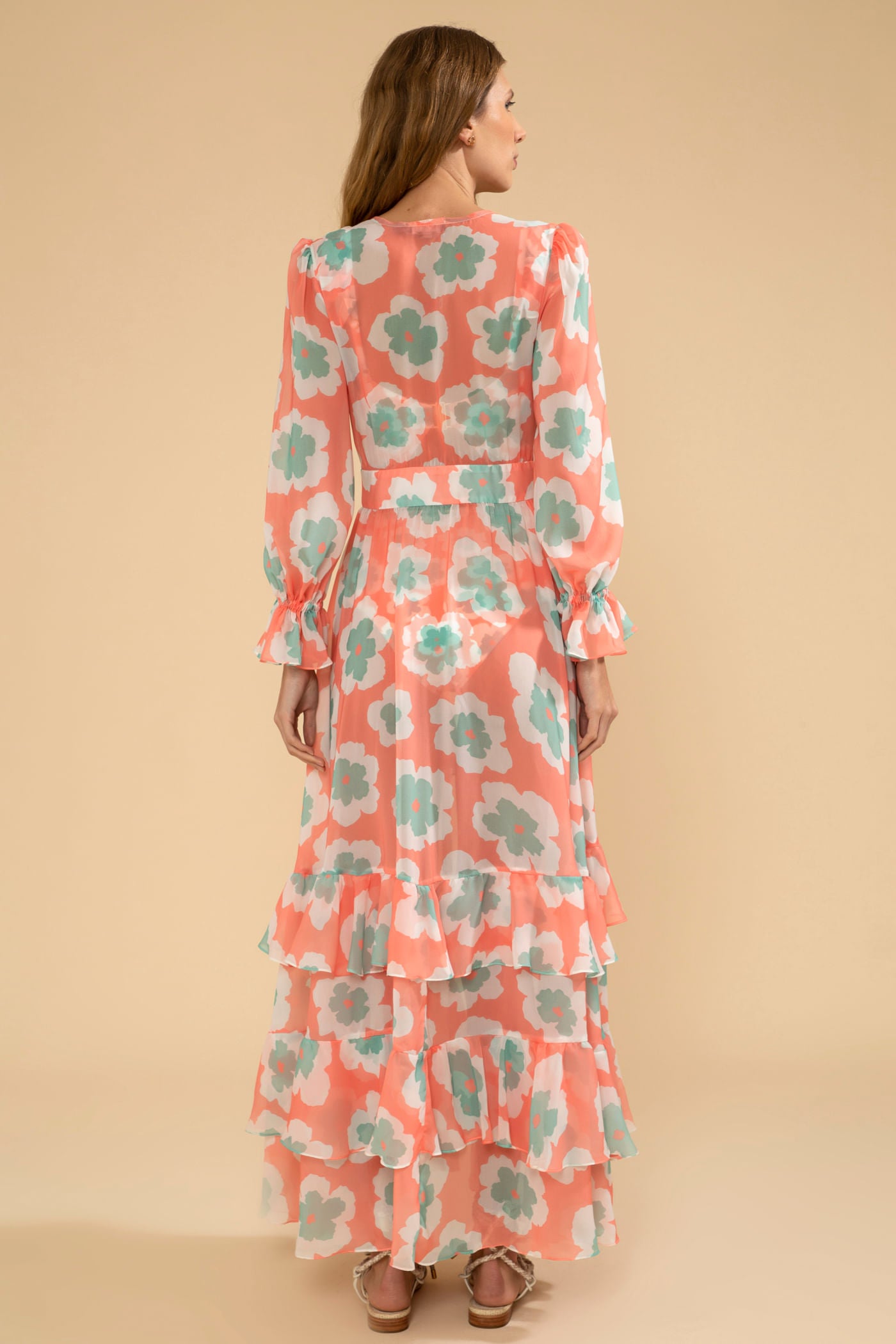 SAÍDA DE PRAIA MANGA LONGA WIND FLOWER CORAL