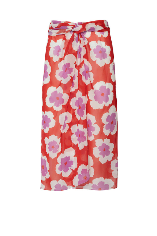 SAÍDA DE PRAIA MÍDI WIND FLOWER VERMELHO