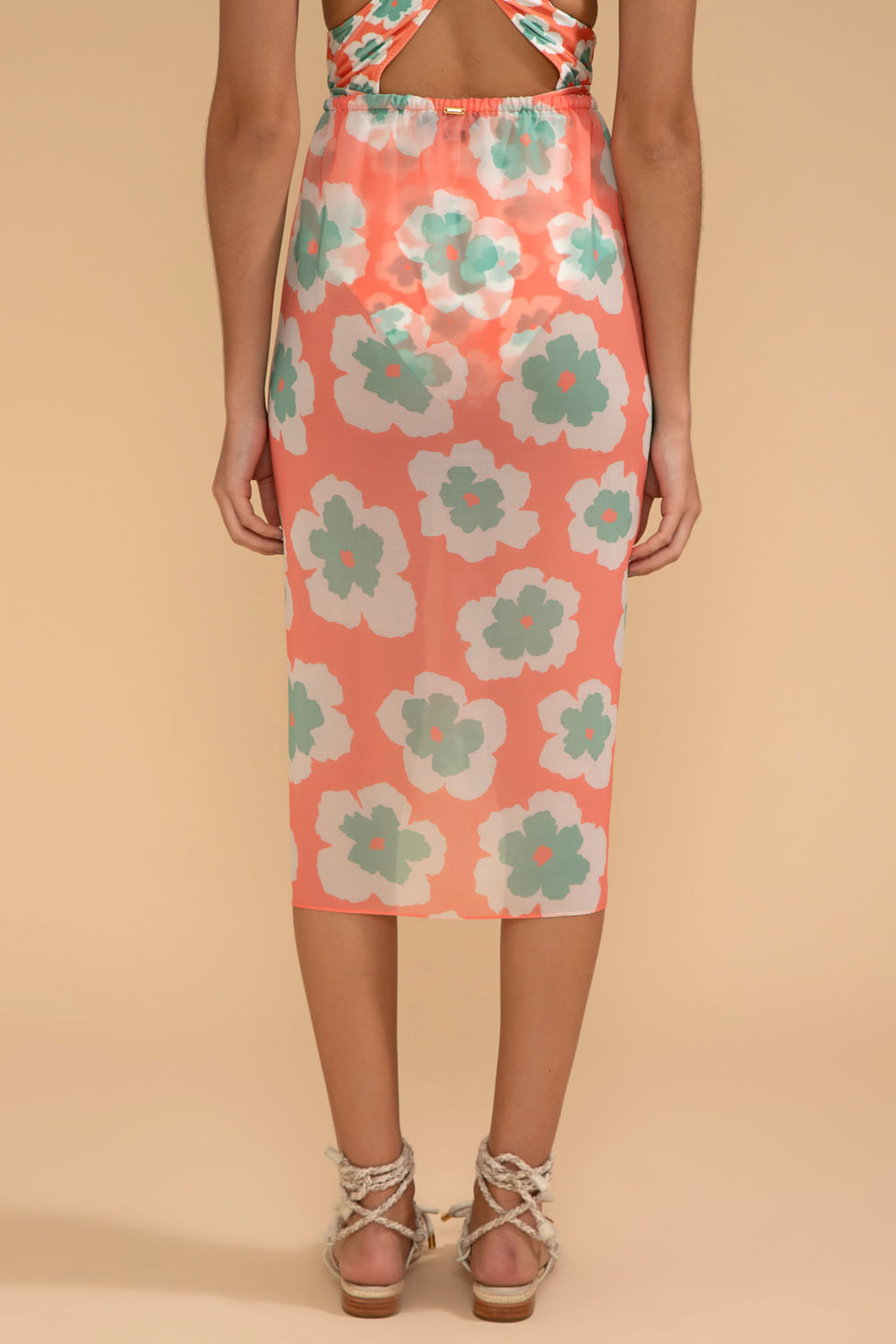 SAÍDA DE PRAIA MÍDI WIND FLOWER CORAL