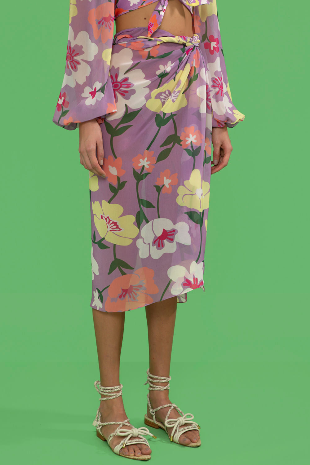 SAÍDA DE PRAIA MÍDI RETRÔ FLOWER LILAS