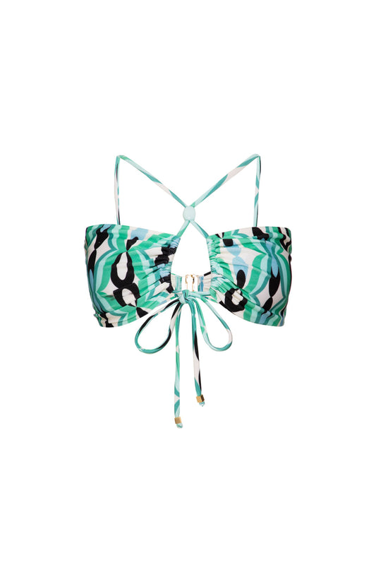 TOP BIQUÍNI FRANZIDO TWIST AZUL