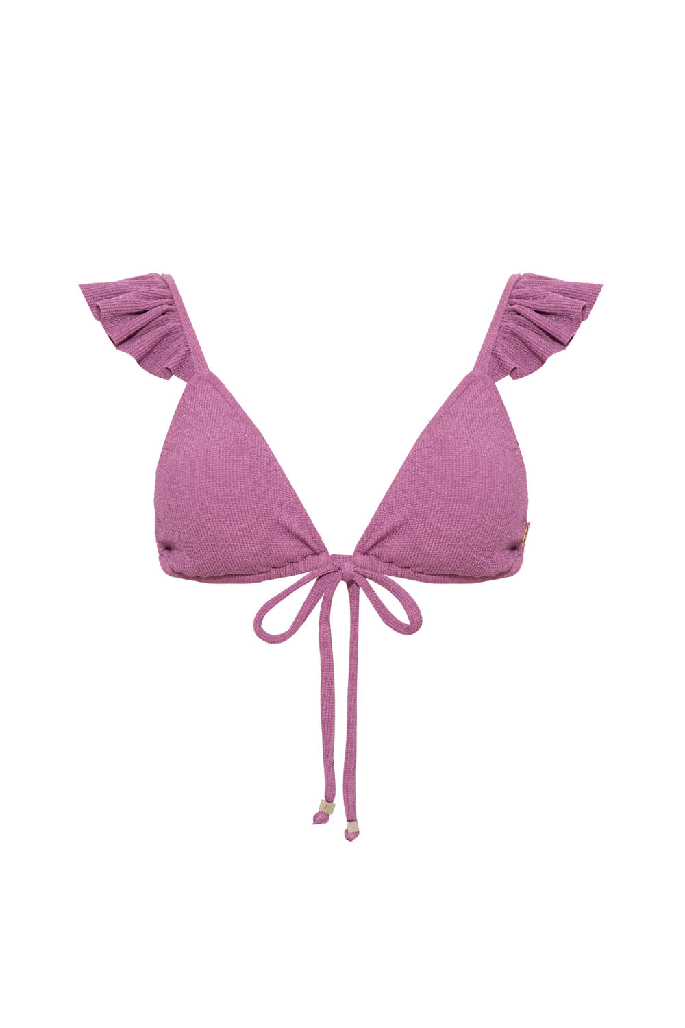 TOP BIQUÍNI ALÇA BABADO MALHA BASEL LILAS