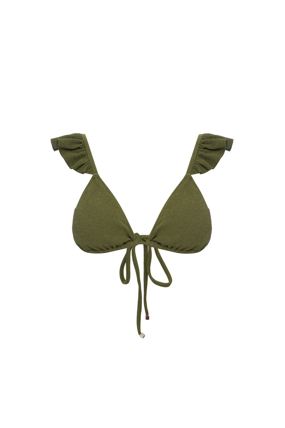 TOP BIQUÍNI ALÇA BABADO MALHA BASEL VERDE