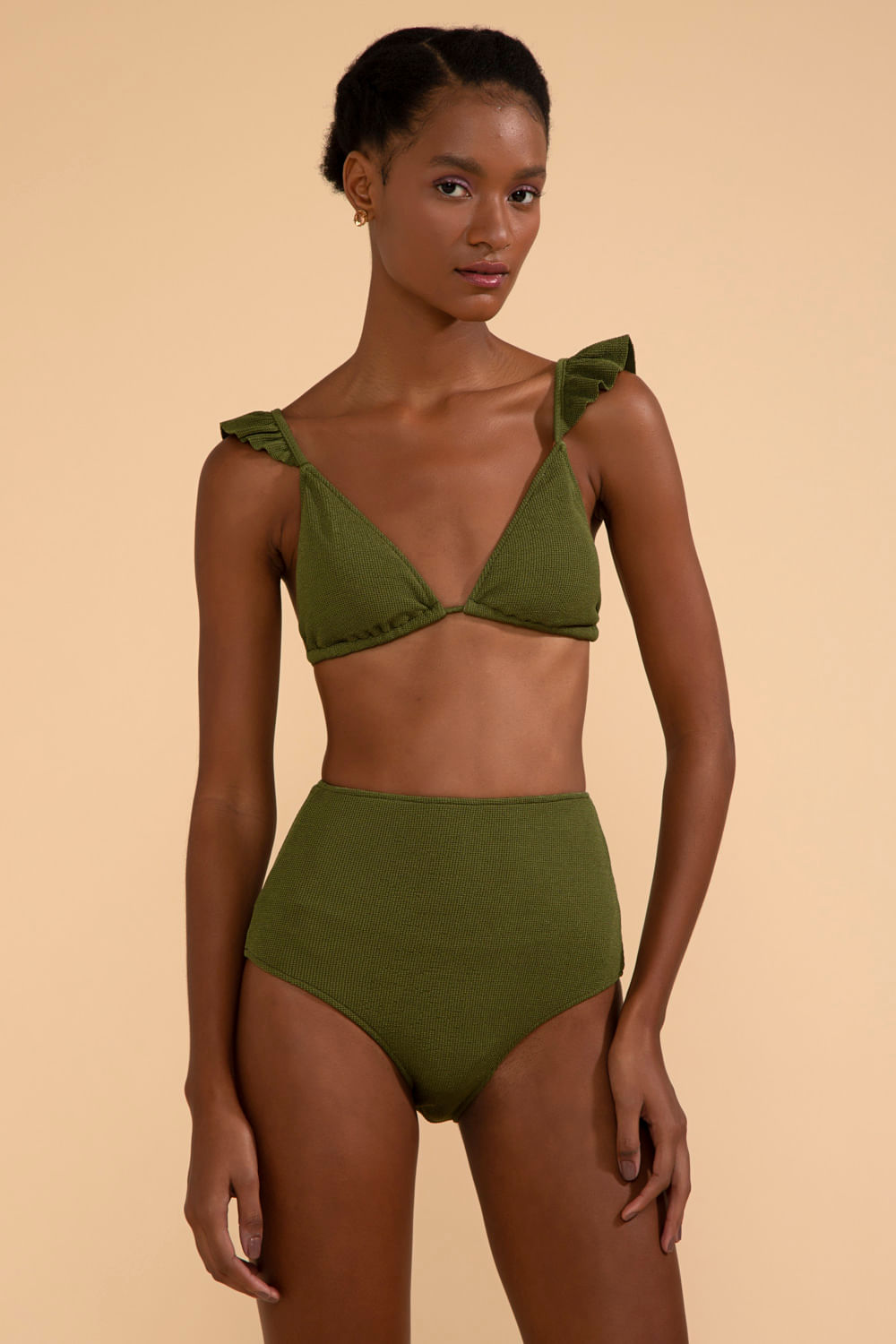 TOP BIQUÍNI ALÇA BABADO MALHA BASEL VERDE