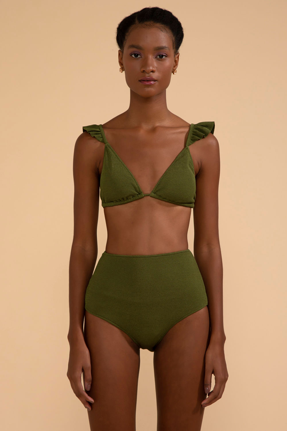 TOP BIQUÍNI ALÇA BABADO MALHA BASEL VERDE