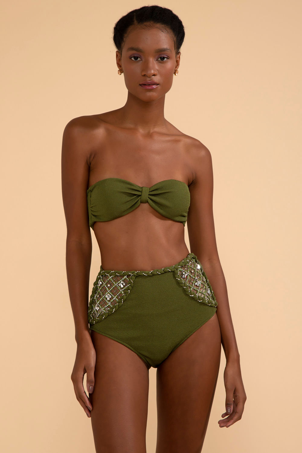 TOP BIQUÍNI SEM ALÇAS MALHA BASEL VERDE