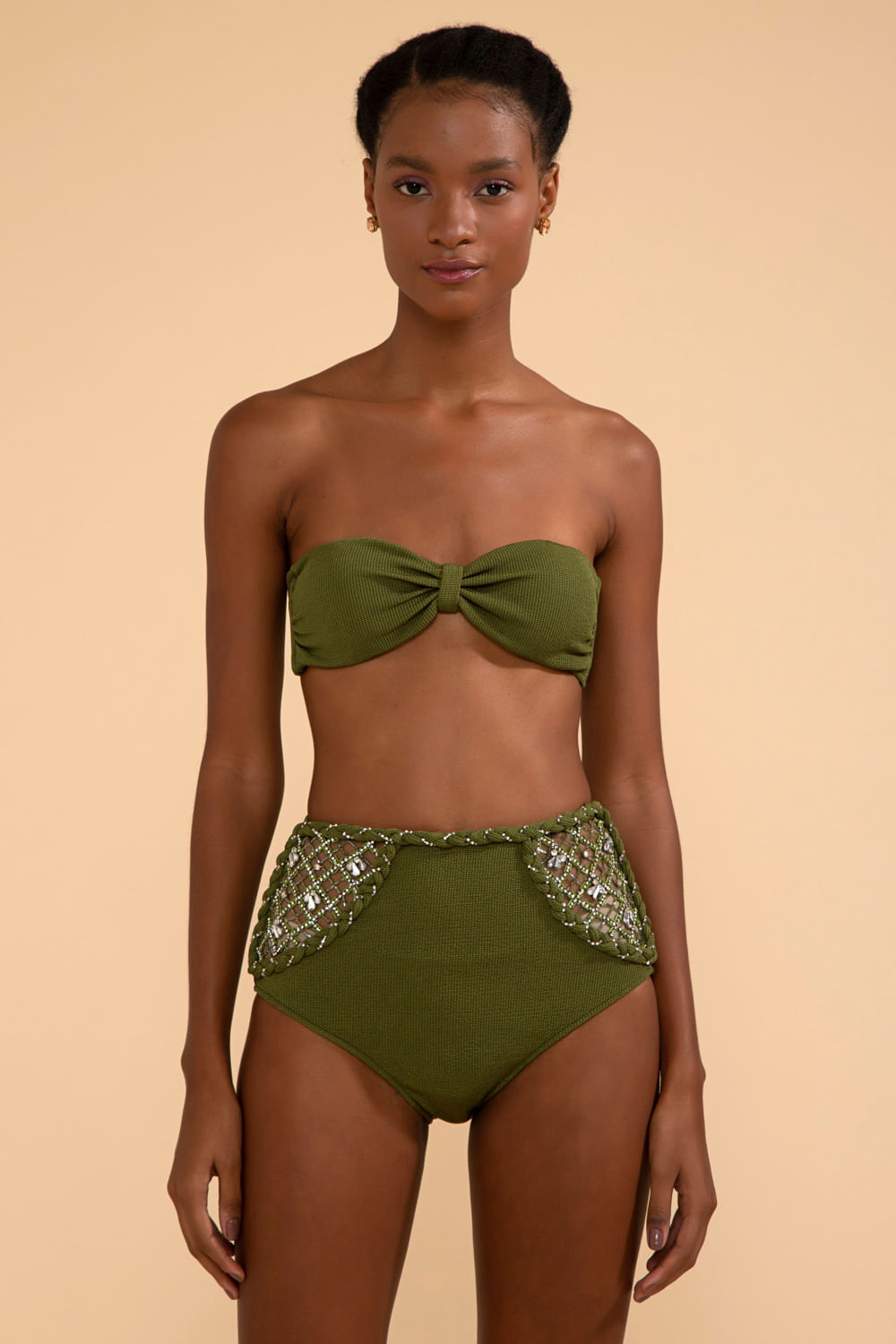 TOP BIQUÍNI SEM ALÇAS MALHA BASEL VERDE