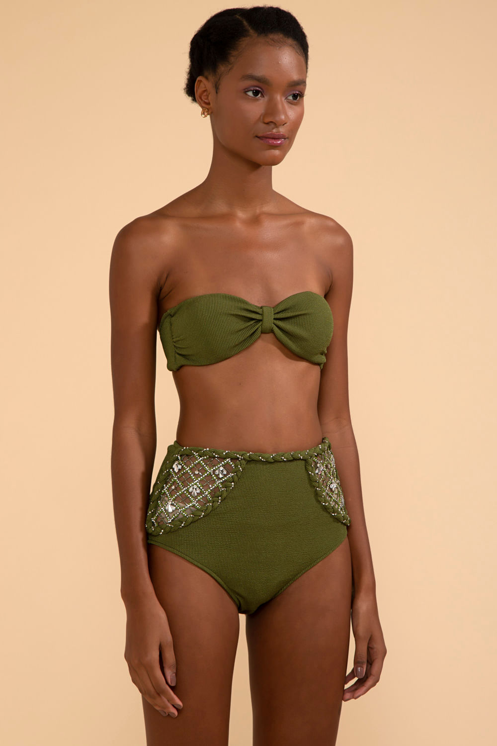 TOP BIQUÍNI SEM ALÇAS MALHA BASEL VERDE