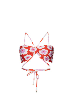 TOP DE BIQUÍNI AMARRAÇÃO WIND FLOWER VERMELHO