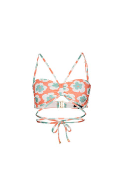 TOP DE BIQUÍNI AMARRAÇÃO WIND FLOWER CORAL