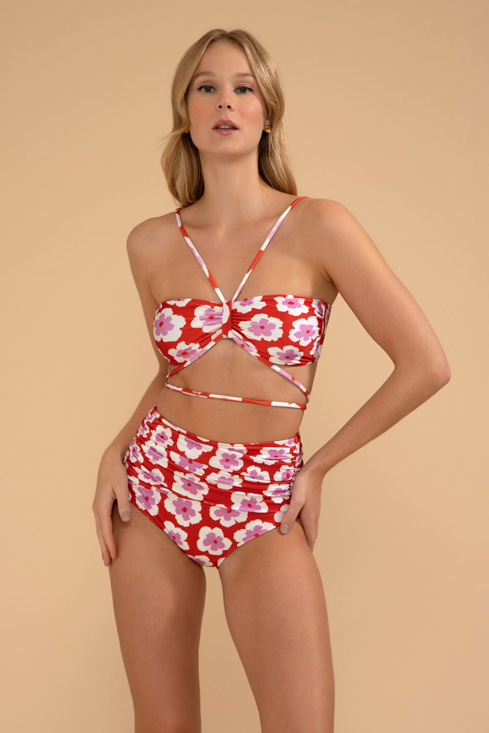 TOP DE BIQUÍNI AMARRAÇÃO WIND FLOWER VERMELHO