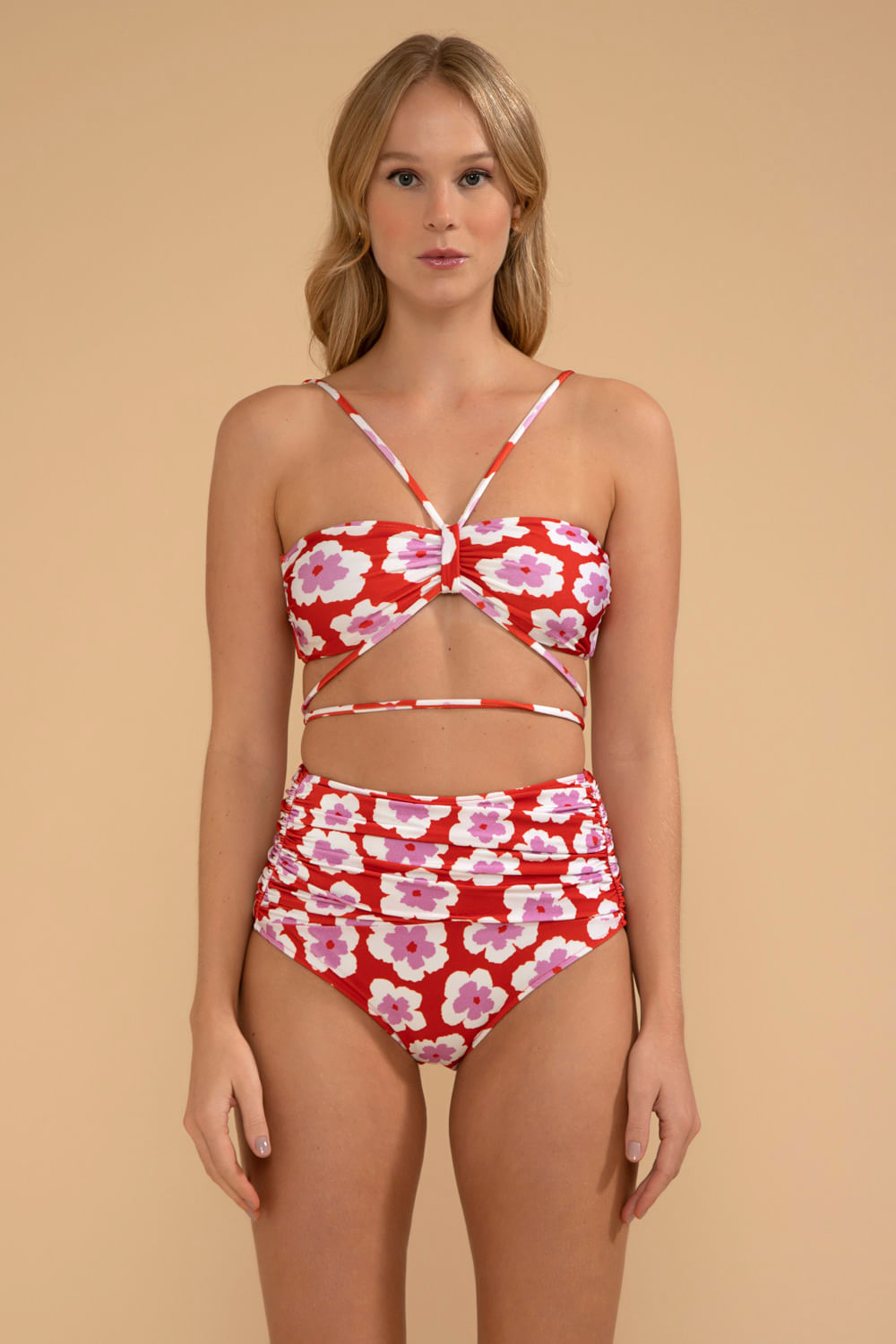 TOP DE BIQUÍNI AMARRAÇÃO WIND FLOWER VERMELHO