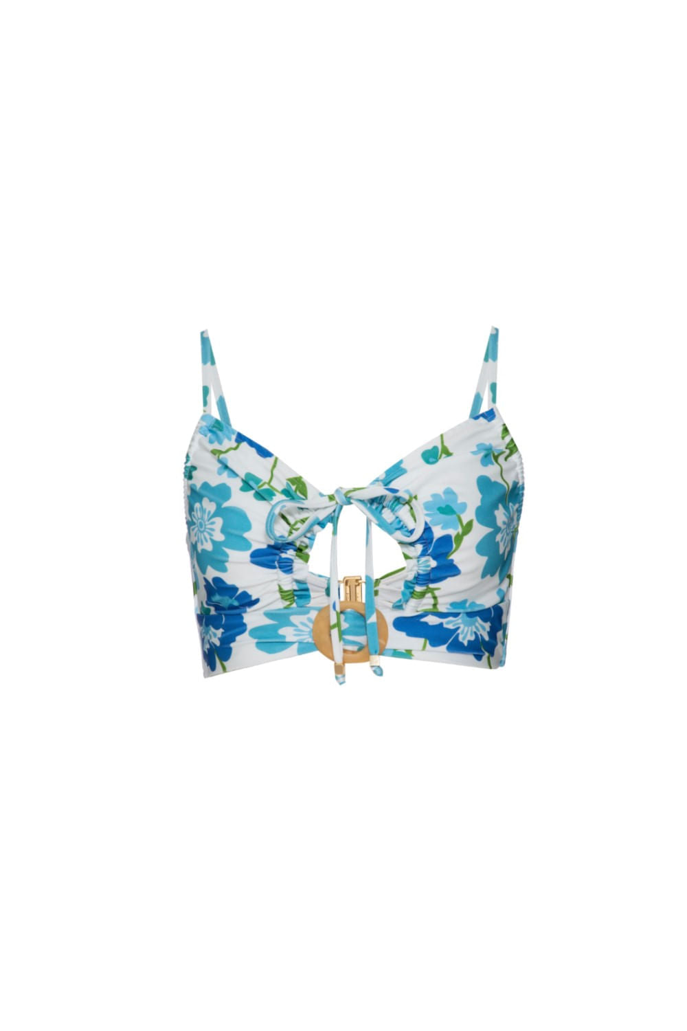 TOP BIQUÍNI FIVELA RETRÔ FLOWER OFF WHITE