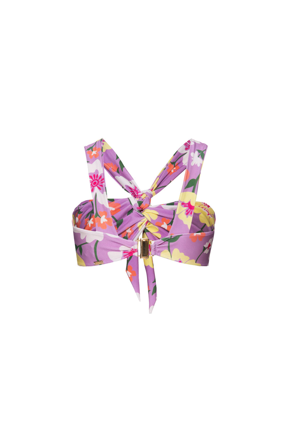 TOP BIQUÍNI TORCIDO RETRÔ FLOWER LILAS