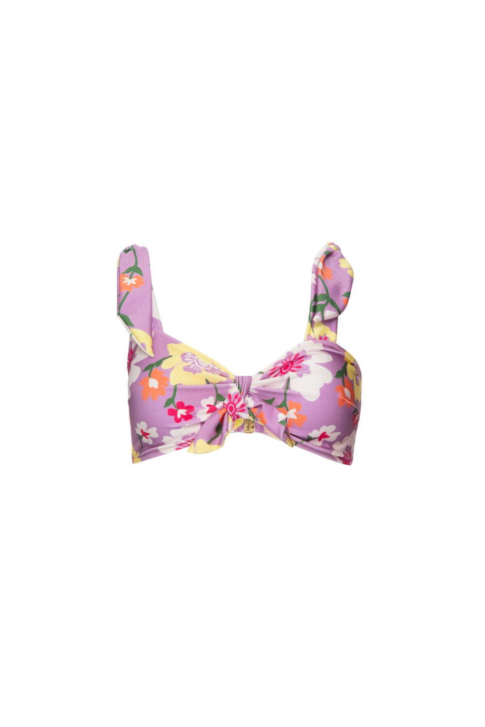 TOP BIQUÍNI LAÇOS RETRÔ FLOWER LILAS