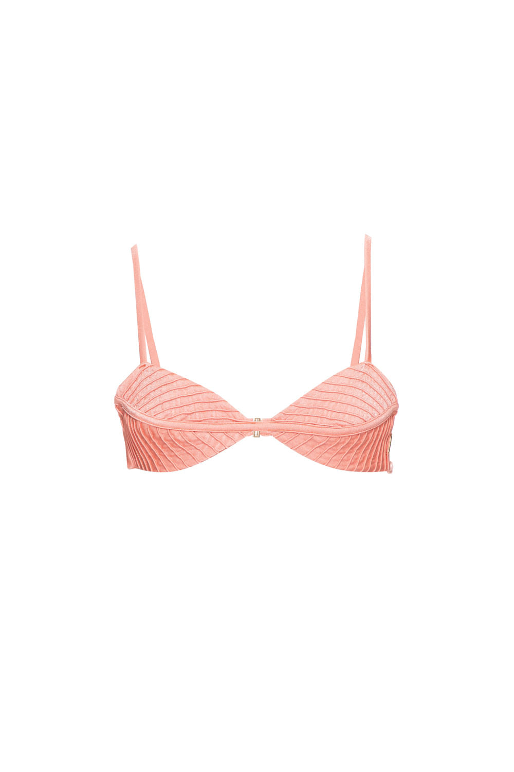 TOP BIQUÍNI NERVURAS LYCRA FEMME CORAL