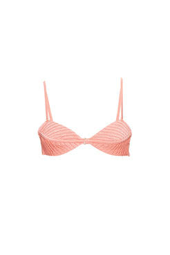 TOP BIQUÍNI NERVURAS LYCRA FEMME CORAL