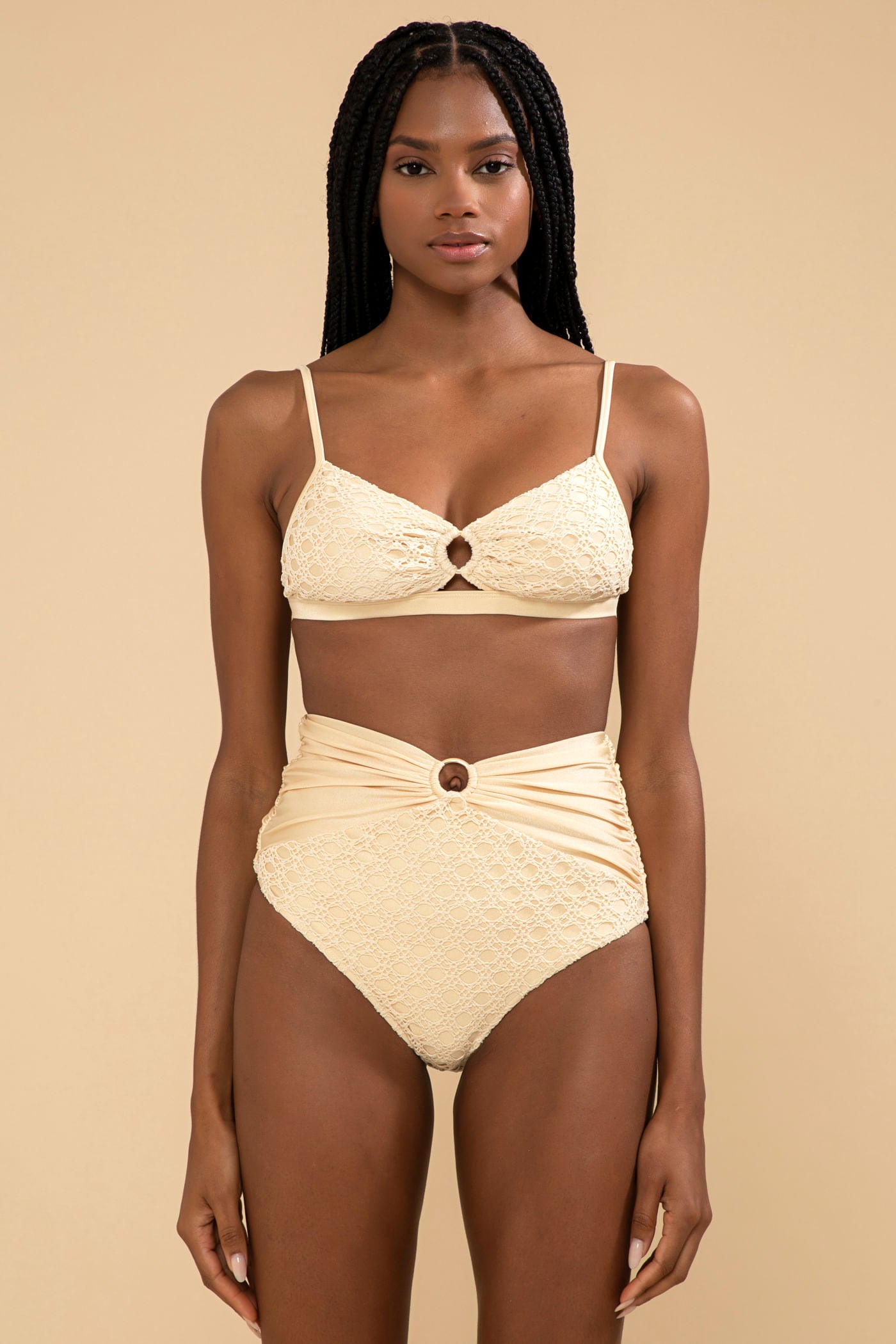 TOP BIQUÍNI ARGOLA LYCRA FEMME OFF WHITE
