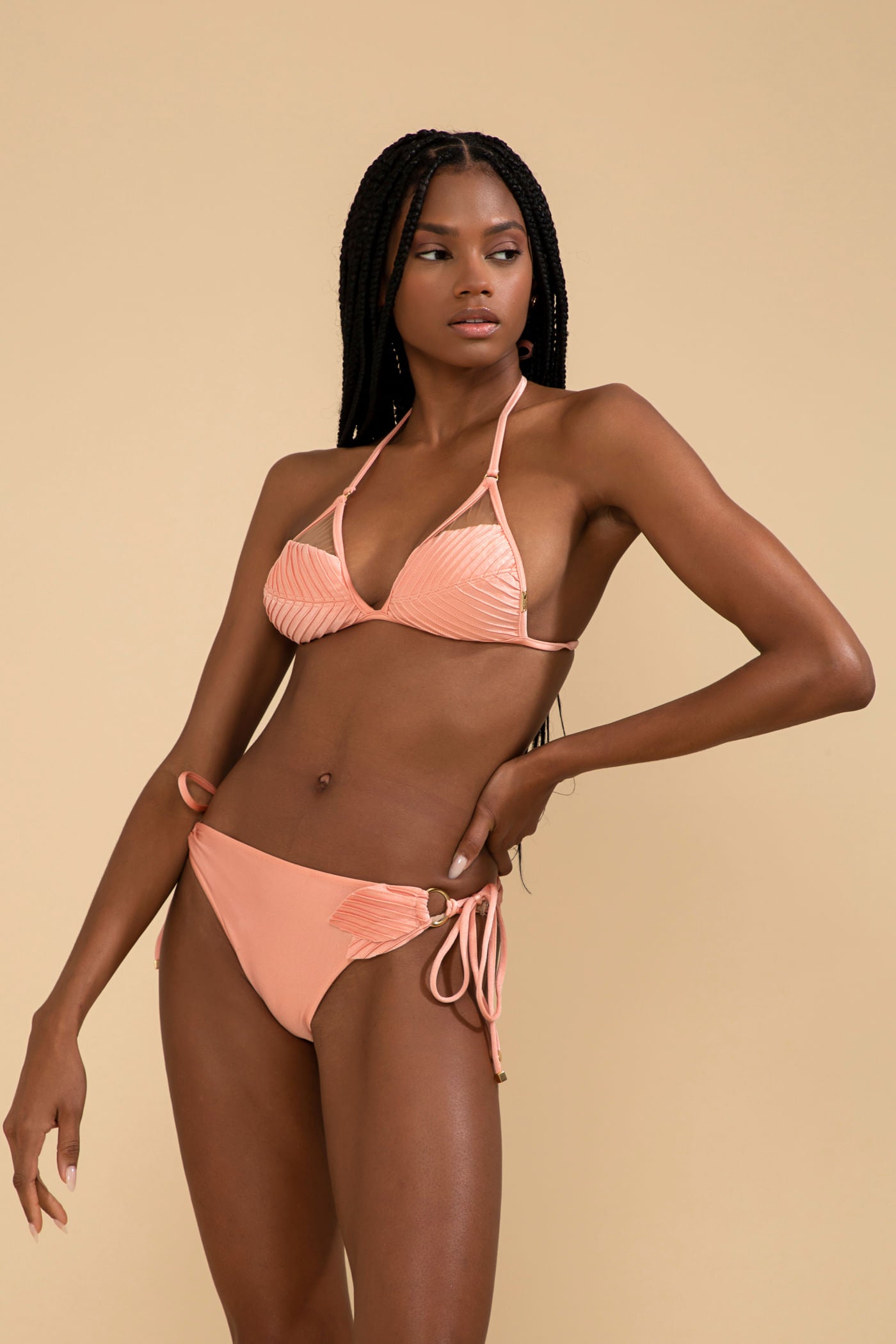 TOP BIQUÍNI TELA LYCRA FEMME CORAL