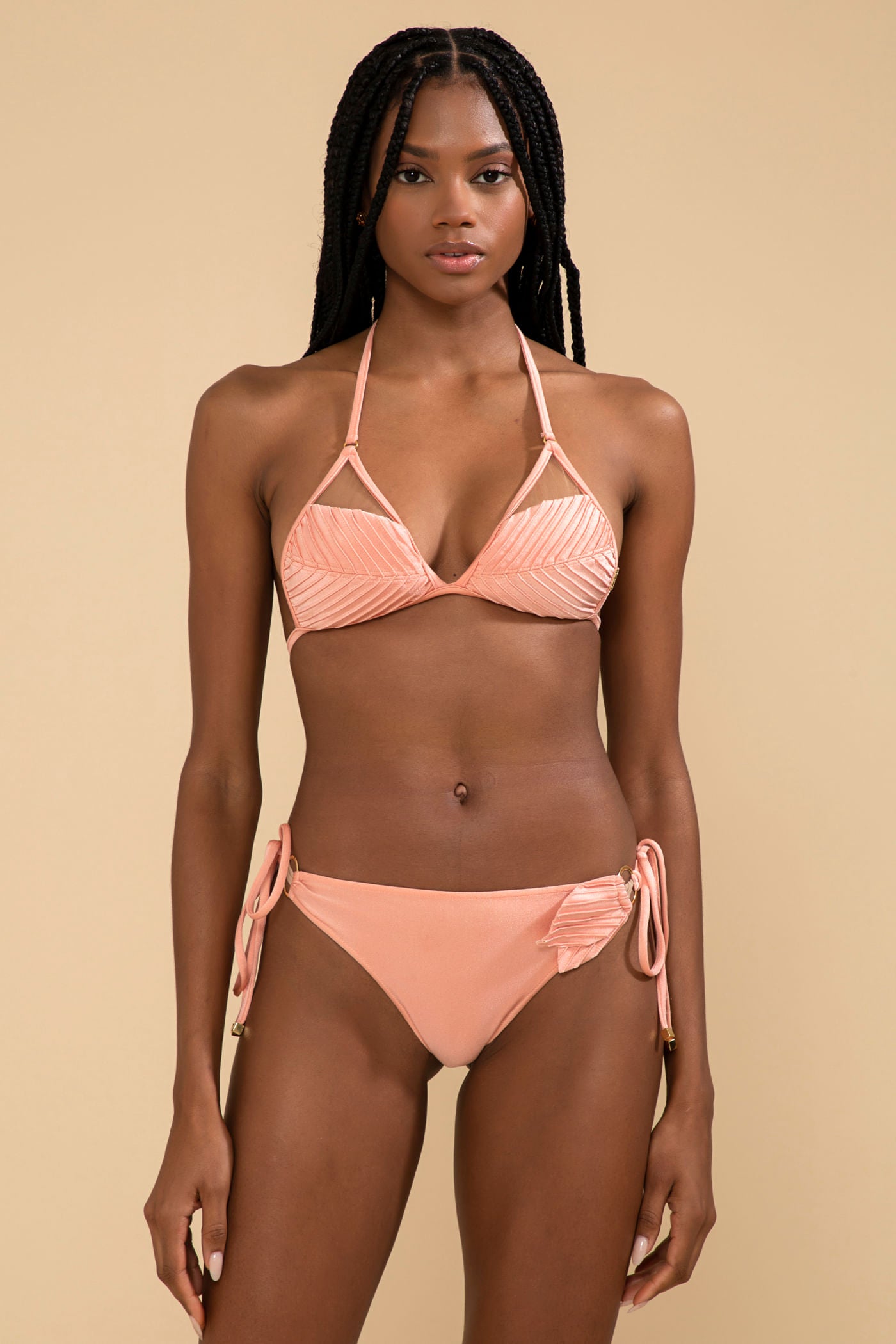 TOP BIQUÍNI TELA LYCRA FEMME CORAL