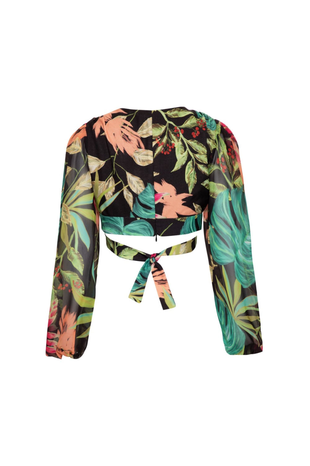 TOP CROPPED TROPICÁLIA PRETO