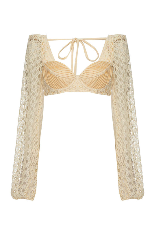 TOP  MANGA LONGA LYCRA FEMME OFF WHITE
