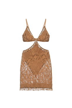 VESTIDO CURTO LYCRA HAZEL BEGE