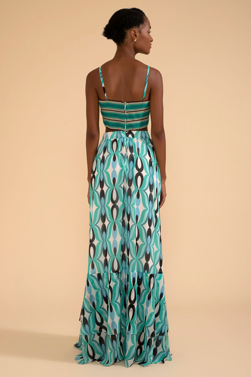 VESTIDO LONGO BUSTO ENTREMEIO TWIST AZUL