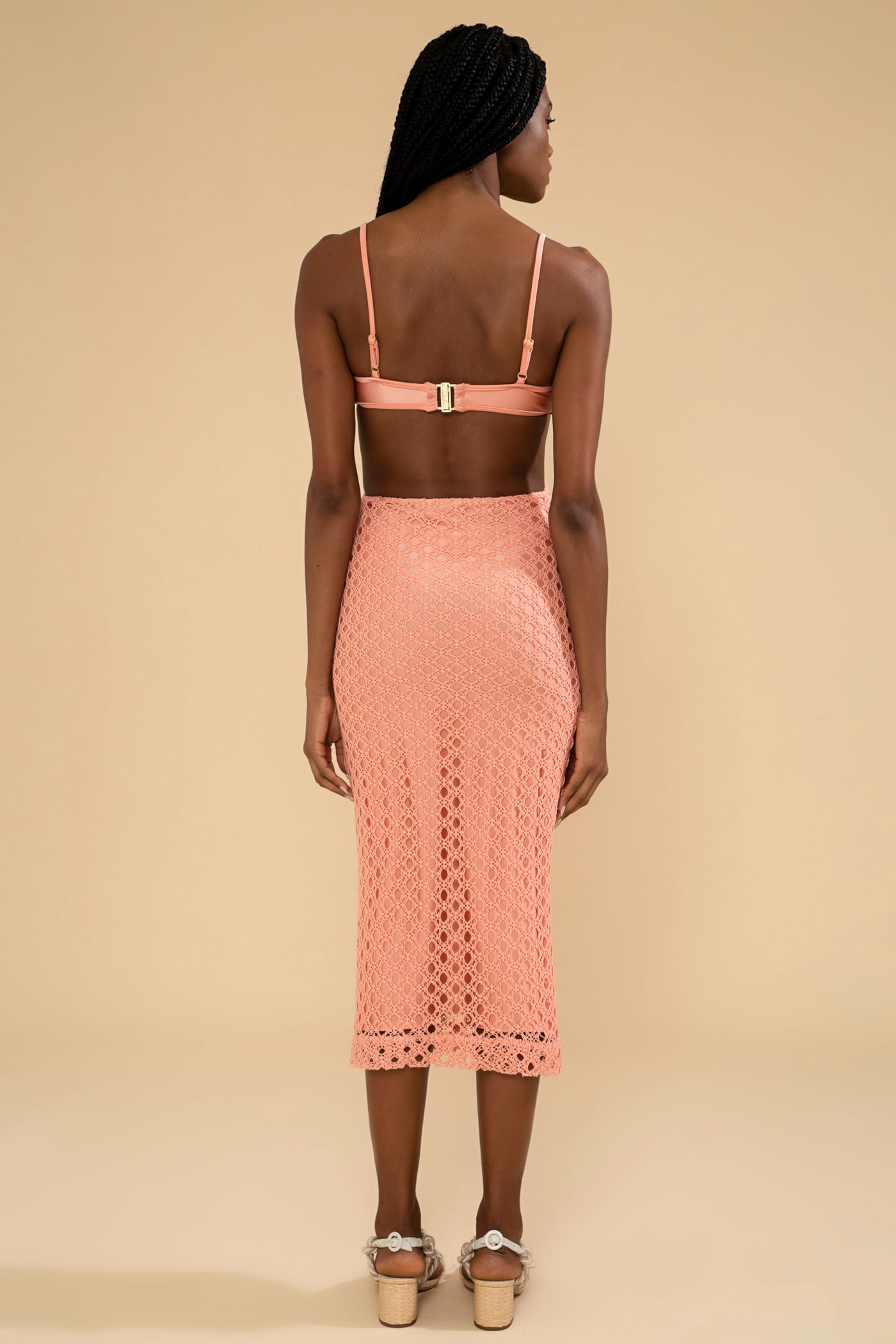 VESTIDO MÍDI LYCRA FEMME CORAL