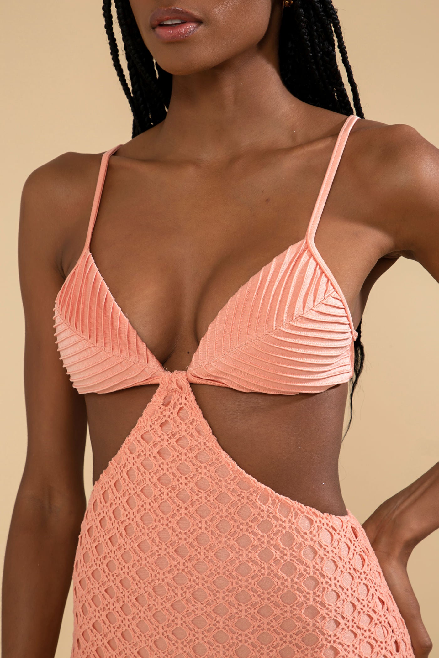 VESTIDO MÍDI LYCRA FEMME CORAL